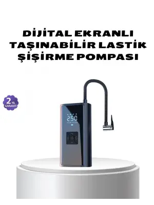 Kablosuz Dijital Lastik Şişirme Pompası Led Işıklı 80w