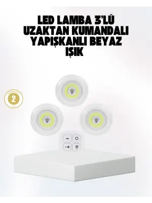 Kablosuz Gün Işığı 3’lü Led Spot Lamba Kumandalı