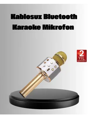Kablosuz Karaoke Mikrofon Usb Aux Destekli Parti Ve Eğlence İçin