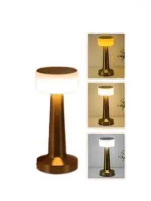 Kablosuz Renkli Masa Ve Gece Lambası Altın Rengi Dokunmatik Led Lamba