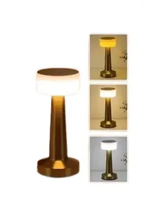 Kablosuz Renkli Masa Ve Gece Lambası Altın Rengi Dokunmatik Led Lamba