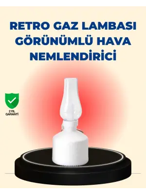 Kablosuz Retro Buhar Makinesi Gaz Lambası Tasarım Ledli Difüzör