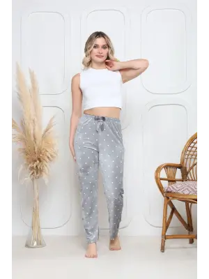 Gri Kadife Pijama Altı Kadın Giyim