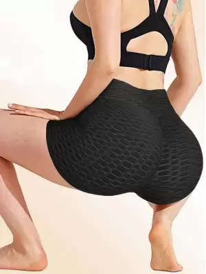 Kadın Arkası Büzgülü Kendinden Desenli Toparlayıcı Mini Tayt