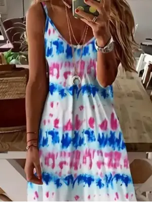 Omarı Elegan Askılı Tam Boy Elbise