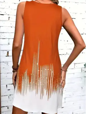 Kadın Askılı Yuvarlak Yakalı Süprem Elbise