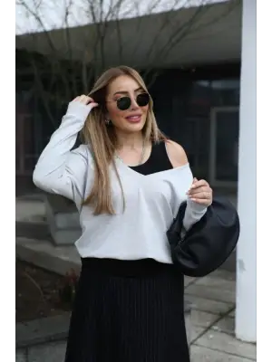 Kadın Atlet Bluz Ve Etek üçlü Takım