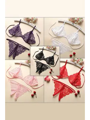 Omarı Dantelli Kadın Sütyen Külot Seti