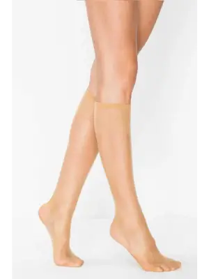 Omarı Parlak Diz Altı Denye Çorap - Kadın