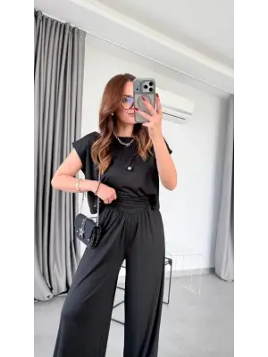 Kadın Drapeli Korse Detay Modal Kumaş Ikili Takim