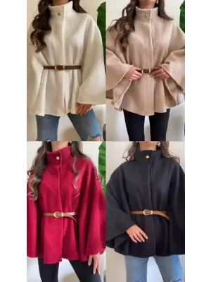 Kadın Hakim Yaka Ispanyol Kol Detay Kemer Dahil Kaban