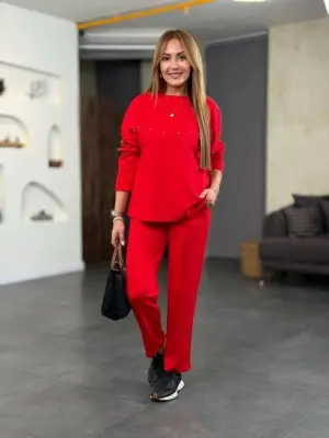 Kadın Inci Detay Modal Kumaş Ikili Takım