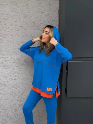Kadın Indigo Kapşonlu İkili Takım