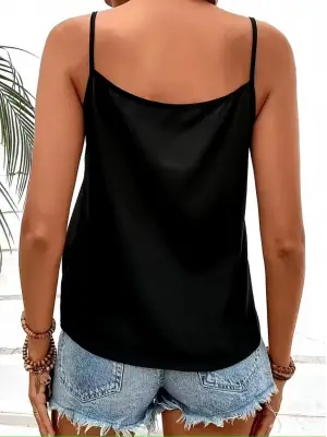 Kadın Ip Askılı V Yakalı Pulpayet Detaylı Sandy Bluz