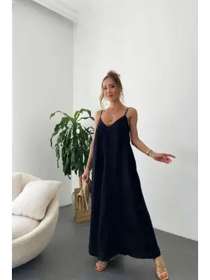 Omarı Uzun V Yakalı Aerobin Elbise