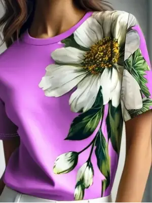 Omarı Yazın Rengarenk Stiliniz Olsun: Çiçek Desenli Kısa Kollu Bluz