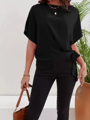 Omarı Kadın Kısa Kollu Aerobin Bluz