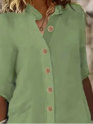 Kadın Kısa Kollu Hakim Yaka önden Düğmeli Kısa Müslim Elbise