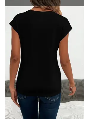 Omarı Kalp Desenli Kadın V Yakalı Bluz