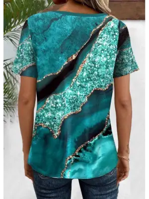 Omarı Etkileyici Desenli Kadın Bluzu