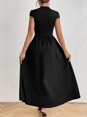 Omarı Rahat Kesim Kadın Viskon Elbise