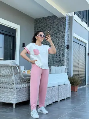 Omarı Zarif Kristal Detaylı Kadın Ikili Takım