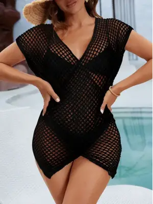 Omarı Şık Kruvaze Detaylı Triko Pareo