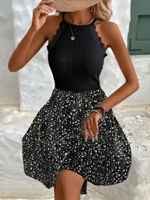 Kadın Omuzlardan Açık Reglan Kol Detaylı üst Fırfırlı Kaşkorse Alt Süprem Elbise