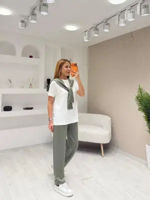 Kadın şal Yaka 3 Parça Takım