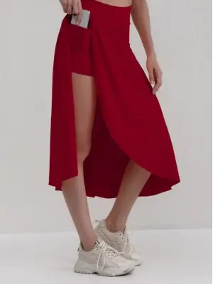 Omarı Kadın Cep Detay Taytlı Etek