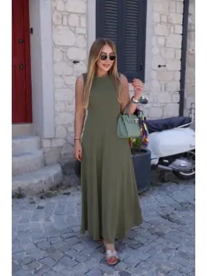 Omarı Elegan Kadın Bisiklet Yaka Elbise