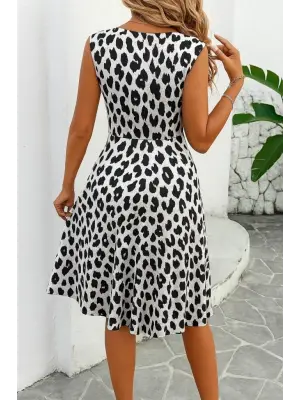Omarı Leopar Desenli Sıfırlı Kadın Elbise