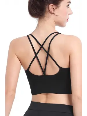 Omarı Siyah Kros Askılı Spor Büstiyer