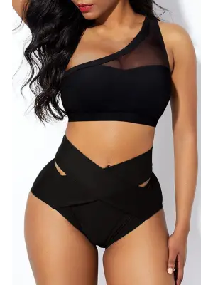 Omarı Yüksel Bel Tül Detaylı Sütyen Külot Takımı