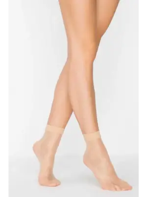 Omarı 15 Den Mat Kadın Soket Çorap Açık Ten