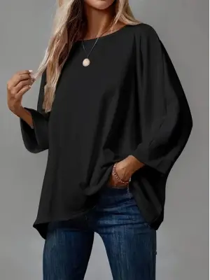 Kadın Truvakar Kollu Bisiklet Yaka Viskon Bluz