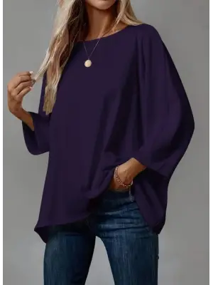 Kadın Truvakar Kollu Bisiklet Yaka Viskon Bluz