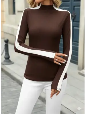 Kadın Uzun Kollu Balıkçı Yaka Kaşkorse Bluz