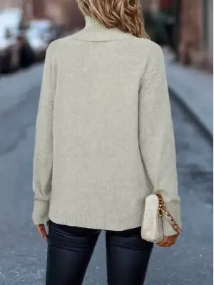 Kadın Uzun Kollu Balıkçı Yaka Triko Bluz