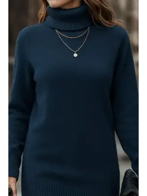 Kadın Uzun Kollu Balıkçı Yaka Triko Bluz