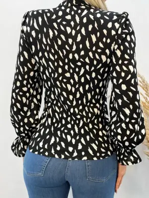 Kadın Hakim Yaka Uzun Kollu Rahat Bluz