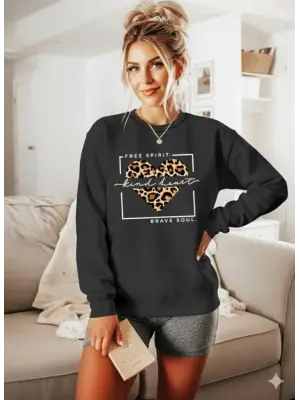 Kadın Uzun Kollu Bisiklet Yaka Desenli Viskon Iki Iplik Bluz