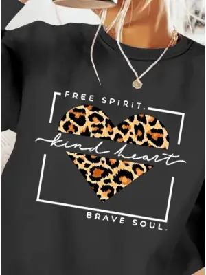 Kadın Desenli Uzun Kollu Bluz