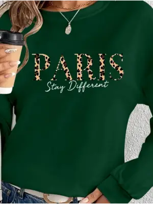 Kadın Desenli Uzun Kollu Bluz