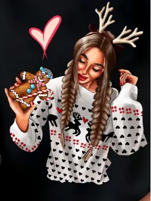 Omarı Desenli Viskon Uzun Kollu Bluz