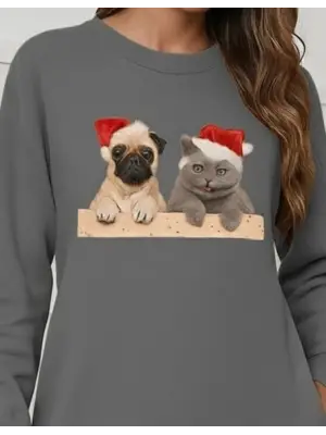 Kadın Uzun Kollu Bisiklet Yaka Desenli Viskon Iki Iplik Bluz