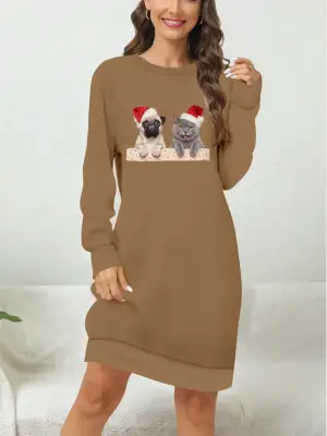 Omarı Desenli Uzun Kollu Viskon Bluz