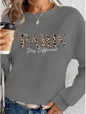 Omarı Desenli Viskon Uzun Kollu Bisiklet Yaka Bluz