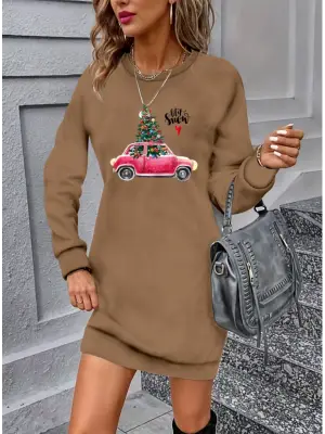 Omarı Desenli Viskon Elbise - Moda Kadın Kıyafetleri