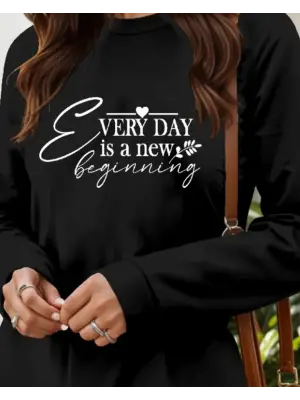 Kadın Uzun Kollu Bisiklet Yaka Kısa Viskon Iki Iplik Elbise